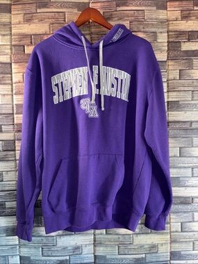 Pre Owned Stephen F Austin Purple Hooded Colosseum Large Sweatshirt